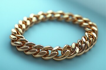 Obraz premium Gold chain bracelet, shiny, luxurious.