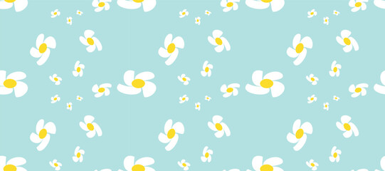 Blossom Simple Daisy Pattern Printable. Vintage Charming Daisy Pattern on a Serene Background Creates a Cheerful
