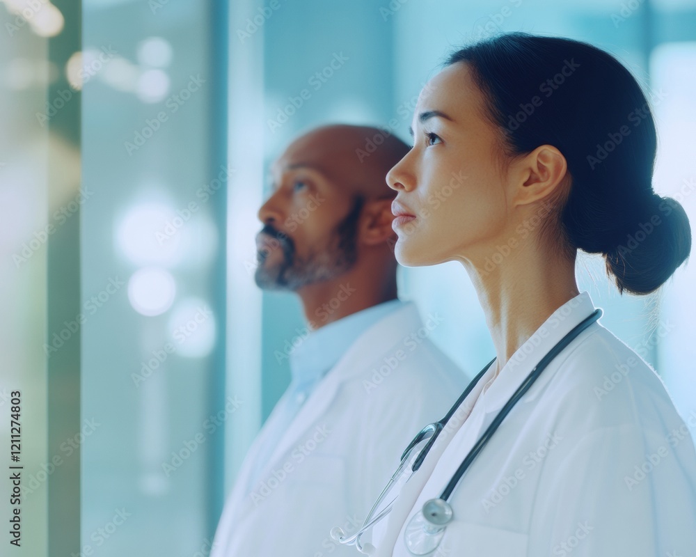 Aufkleber Sleek Interface Development for Healthcare Medical Professionals in AI-powered Visual Workspace - Data-driven Collaboration and Efficient Patient Care Systems