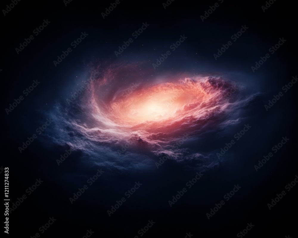 Poster galactic aesthetic luminescent swirling nebula - cosmic visual for space tech innovations and digita