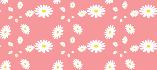 Vintage Daisy Pattern Images. Retro Seamless Pattern Background Granny Style. Patchwork Flowers.