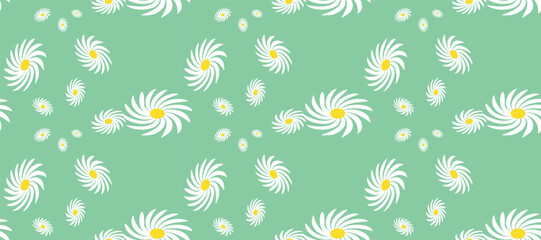 Daisy Flower Pattern. Modern Tender Cute Floral. Hand Drawn Fabric, Gift Wrap, Wall Art Design. Eps10.