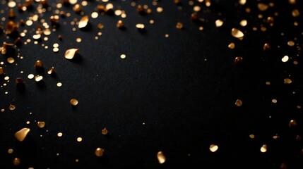 Abstract Golden Specks on Dark Surface Elegant Background for Luxury Design Projects