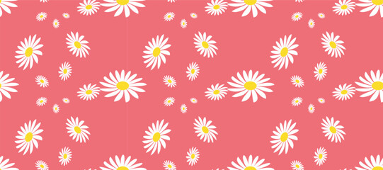 Blossom Daisy Pattern Drawing. Bloom Tender Cute Floral. Hand Drawn Fabric, Gift Wrap, Wall Art Design. Eps10.