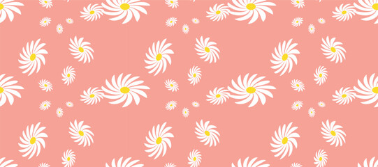 Daisy Pattern Drawing. Vintage Charming Daisy Pattern on a Serene Background Creates a Cheerful