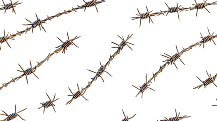 Barbed Wire Sets Isolated on Transparent Background Generative AI