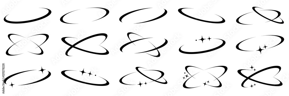 Wall mural png abstract dynamic swoosh element set, transparent background
