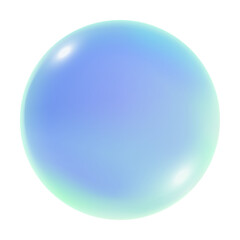 3D png blue round ball element, transparent background