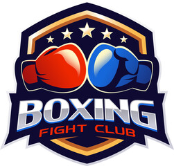 boxing championship logo template design
