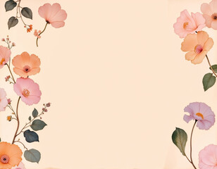 Peach and Pink Floral Design Background Image
