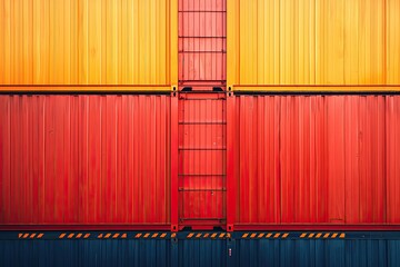 Stack of Cargo Containers at the docks for Logistic Import Export background