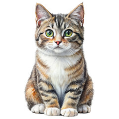 Obraz premium Cat drawing isolated on transparent background 