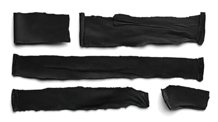 Black Glitch Graphics on Transparent Background Generative AI