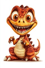 A 3D cartoon character of Tyrannosaurus, isolate on white background, perfect for fun designs.