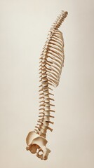 Obraz premium A side view of the human spine and ribcage