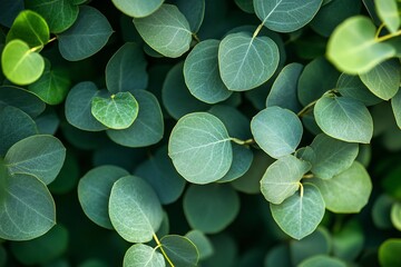 Vibrant Green Eucalyptus Leaves Background