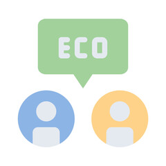 eco chat people flat style
