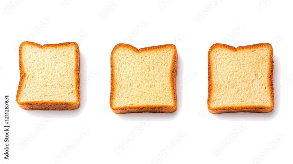 Aufkleber lightly toasted bread slices on clear background generative ai