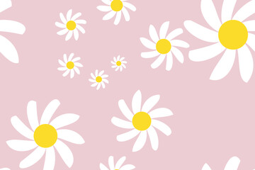 Vintage Daisy Flower Pattern. Retro Charming Daisy Pattern on a Serene Background Creates a Cheerful