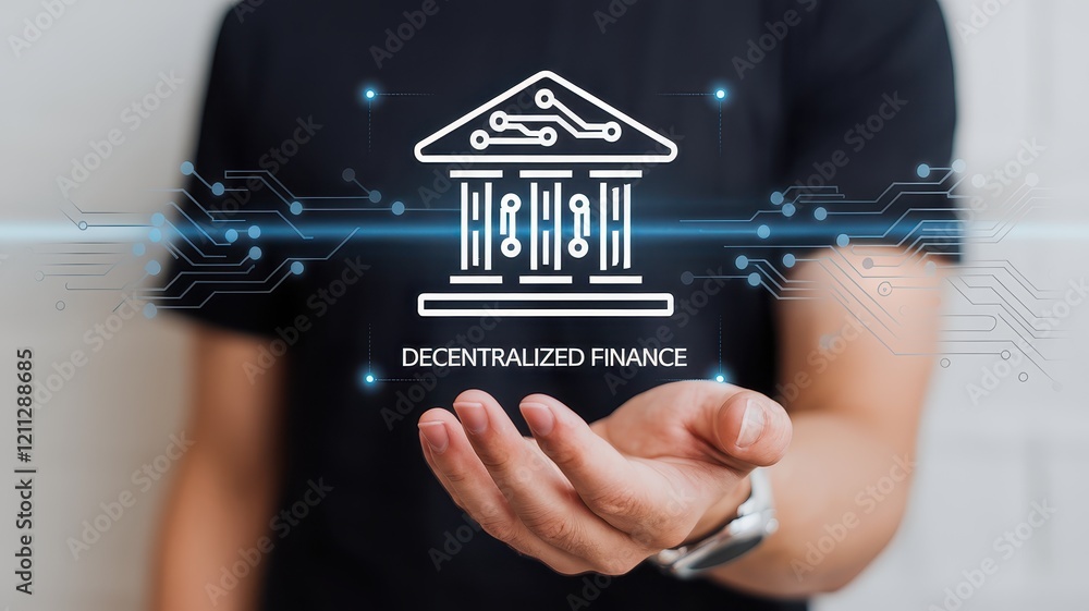Poster decentralized finance fintech blockchain innovation transforming the future of banking and