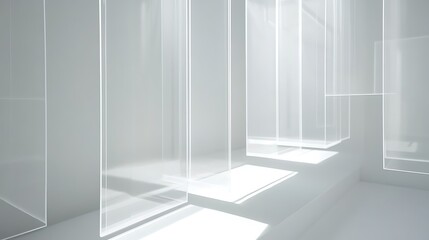 Obraz premium Abstract White Glass Structure Interior Design
