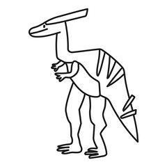 PNG parasaurolophus doodle, dinosaur clipart, transparent background