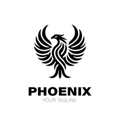 Phoenix Logo. Phoenix Logo Design. Phoenix Logo Brand. Phoenix Logo Vector Design Isolated on White Background