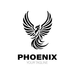 Phoenix Logo. Phoenix Logo Design. Phoenix Logo Brand. Phoenix Logo Vector Design Isolated on White Background
