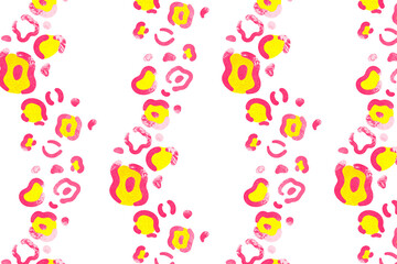 Kidcore leopard png pattern, transparent background, animal print in neon