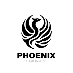 Phoenix Logo. Phoenix Logo Design. Phoenix Logo Brand. Phoenix Logo Vector Design Isolated on White Background