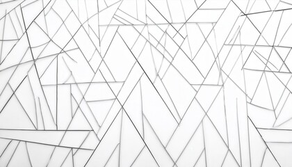 abstract geometric glass mosaic with triangular and polygonal patterns, clean white background, modern decorative design for wall art

