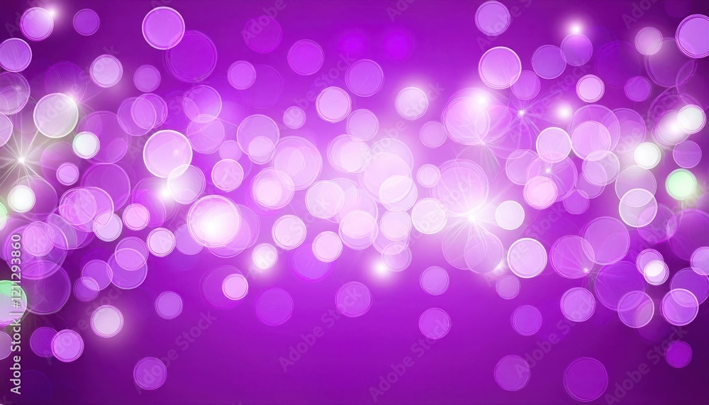 Poster ethereal purple bokeh effect with glowing orbs and soft light gradients for creative background, digital designs, or festive graphics

