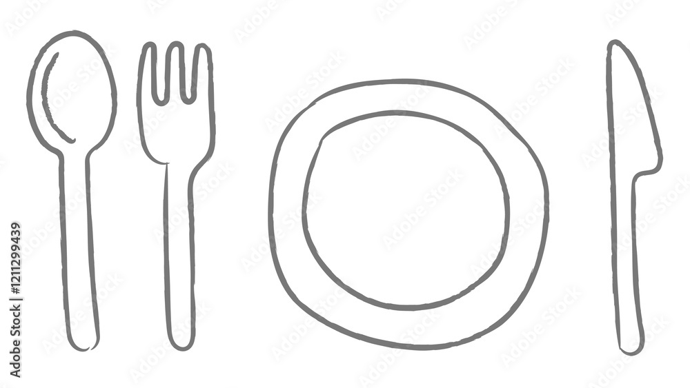 Poster doodle table setting design element