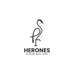 Herones Line Art Logo