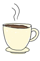 Cute yellow cup doodle style illustration