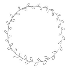 Leafy doodle frame design element