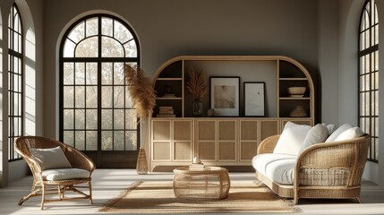 Serene Bohemian Living Room Interior Design