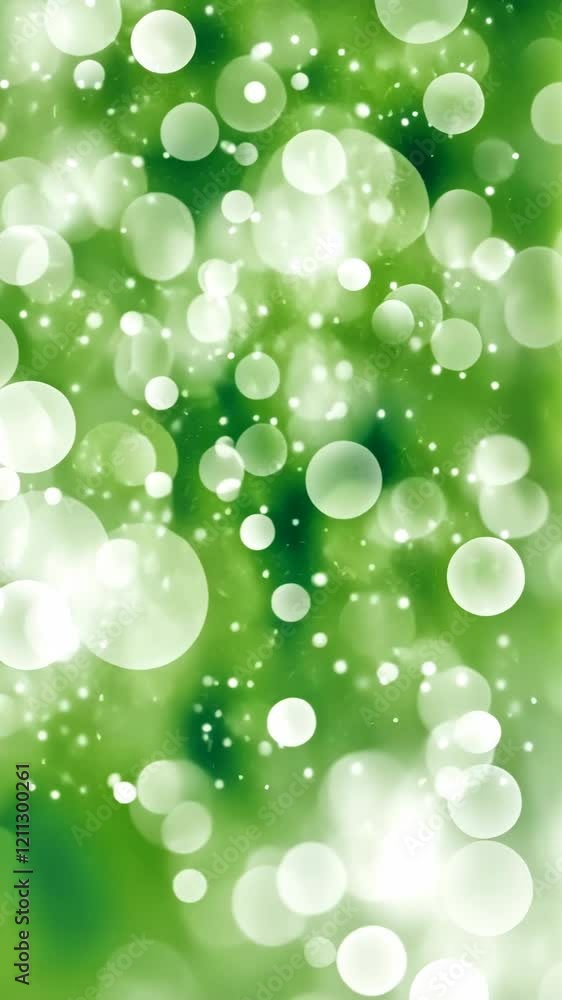 Aufkleber bokeh effect of vibrant green background with soft glowing circles creating a dreamy atmosphere