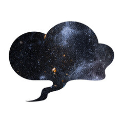 Galaxy patterned speech bubble sticker design element