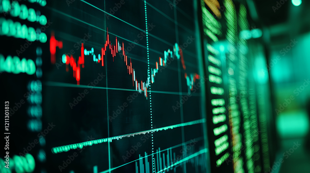 Poster market analysis event financial sector data visualization digital environment close-up view economic