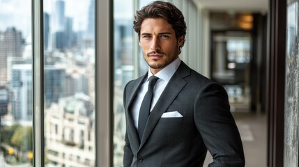 Fototapeta premium Confident Businessman in Modern Cityscape