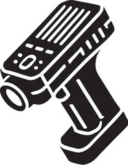 Black Color Stud Finder Silhouette Vector Illustration, Solid White Background. minimal vector design