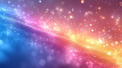 Vibrant abstract background showcasing a gradient of colors with sparkling bokeh effects