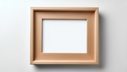 Simple light wood frame on white background. Perfect for your artwork or photos.
