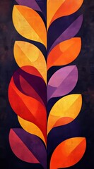 orange and violet retro pattern design, digital art canvas, Generative AI