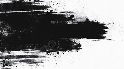 background, black and white background, Black Grunge Brush Stroke Texture with Splatter Effects on White Background, Black Background, White Background