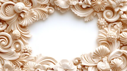Elegant Cream Floral Ornate Frame Design