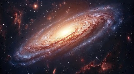 Exploration of a majestic spiral galaxy filled with vibrant colors and celestial wonders in deep space. Generative AI