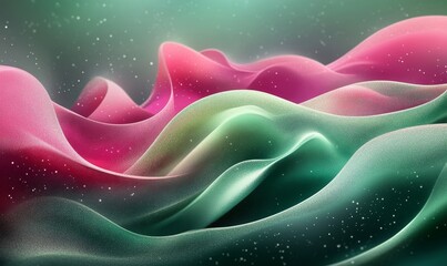 Obraz premium green and pink gradient flow design, header banner, Generative AI