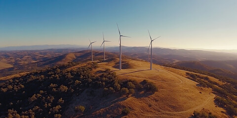 Wind turbine energy source, sustainable living future technology renewable resources, power efficiency 